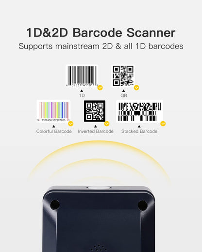 Inateck Barcode Scanner, 1D/2D Imager, Presentation Scanner,Corded and Omni-Directional, BCST-81