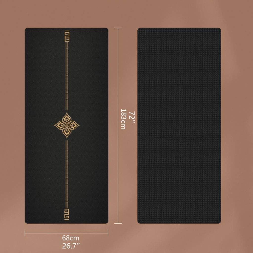 Yoga Mat Black Gold Line Yoga Mat TPE 183 * 68cm*6mm Extended Thicken Workout Mat High Density Home Use Gym Fintess Euipment Fitness Exercise Mat (Color : B)