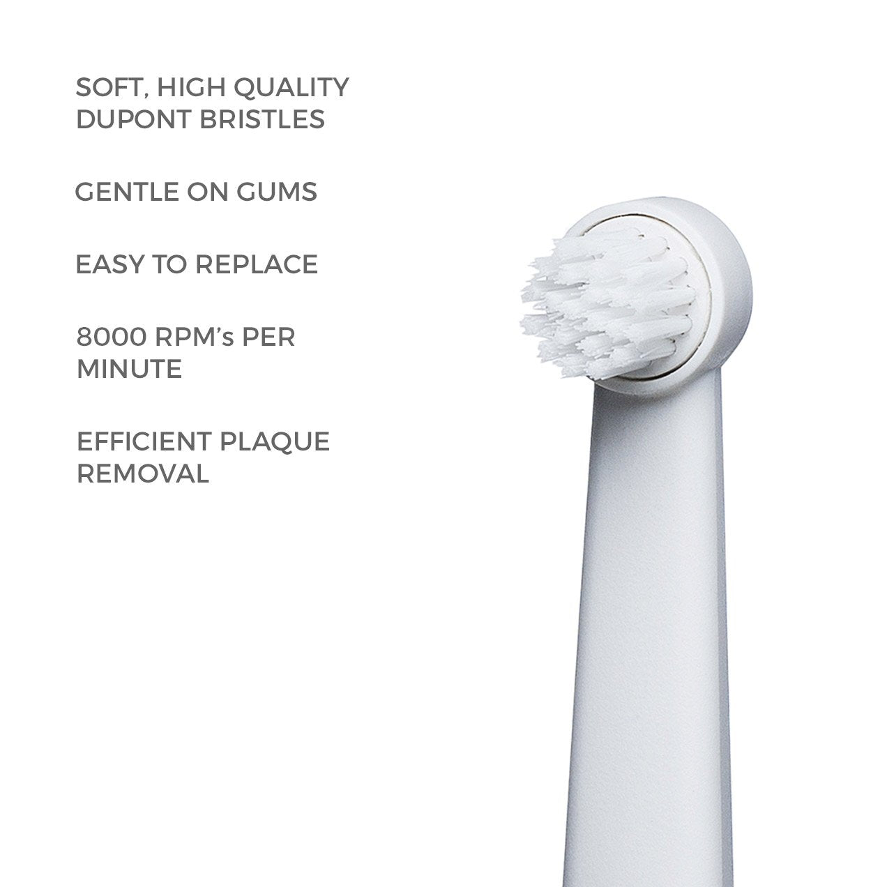 Bruzzoni Electric Toothbrush, White, Scandinavian Design Strong on Plaque Removal