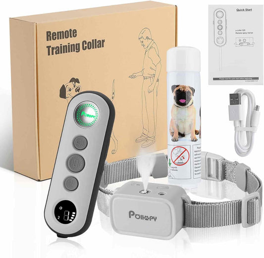 P-520 Citronella Dog Training Collar with Remote【Can't Work Automatically】,3 Modes & 3 Spray Levels, Spray/Vibration/Beep, Humane Citronella Dog Collar,1000ft Range No Shock Rechargeable Spray Dog Collar