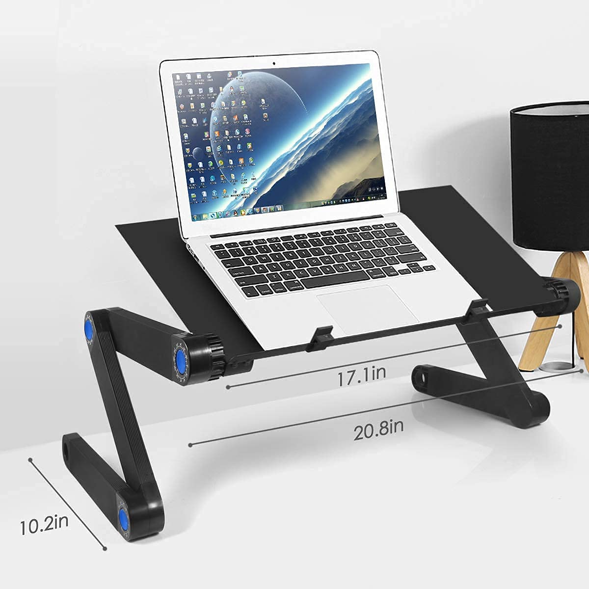 Laptop Stand,T8 Adjustable Laptop Table for Bed Portable Lap Desk Foldable Laptop Workstation Notebook Riser with Mouse Pad Side Ergonomic Computer Tray Reading Holder TV Bed Sofa Desk