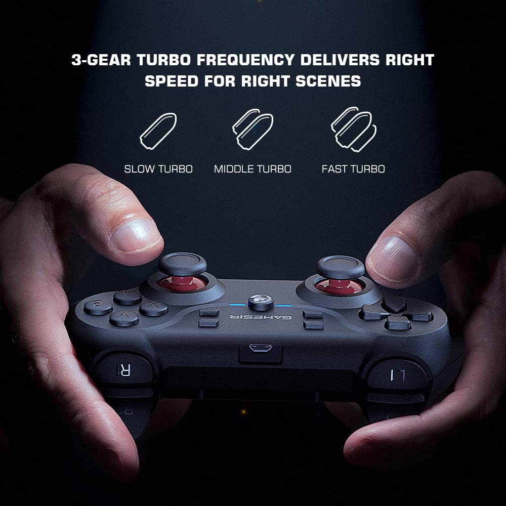 GameSir T3 Wireless Gaming Controller, PC Controller for Windows 7/8/10/11, Android, Gamepad Joystick with Turbo and Dual Vibration, Gaming Controller for Android TV/TV Box, 40 Hours Working Battery