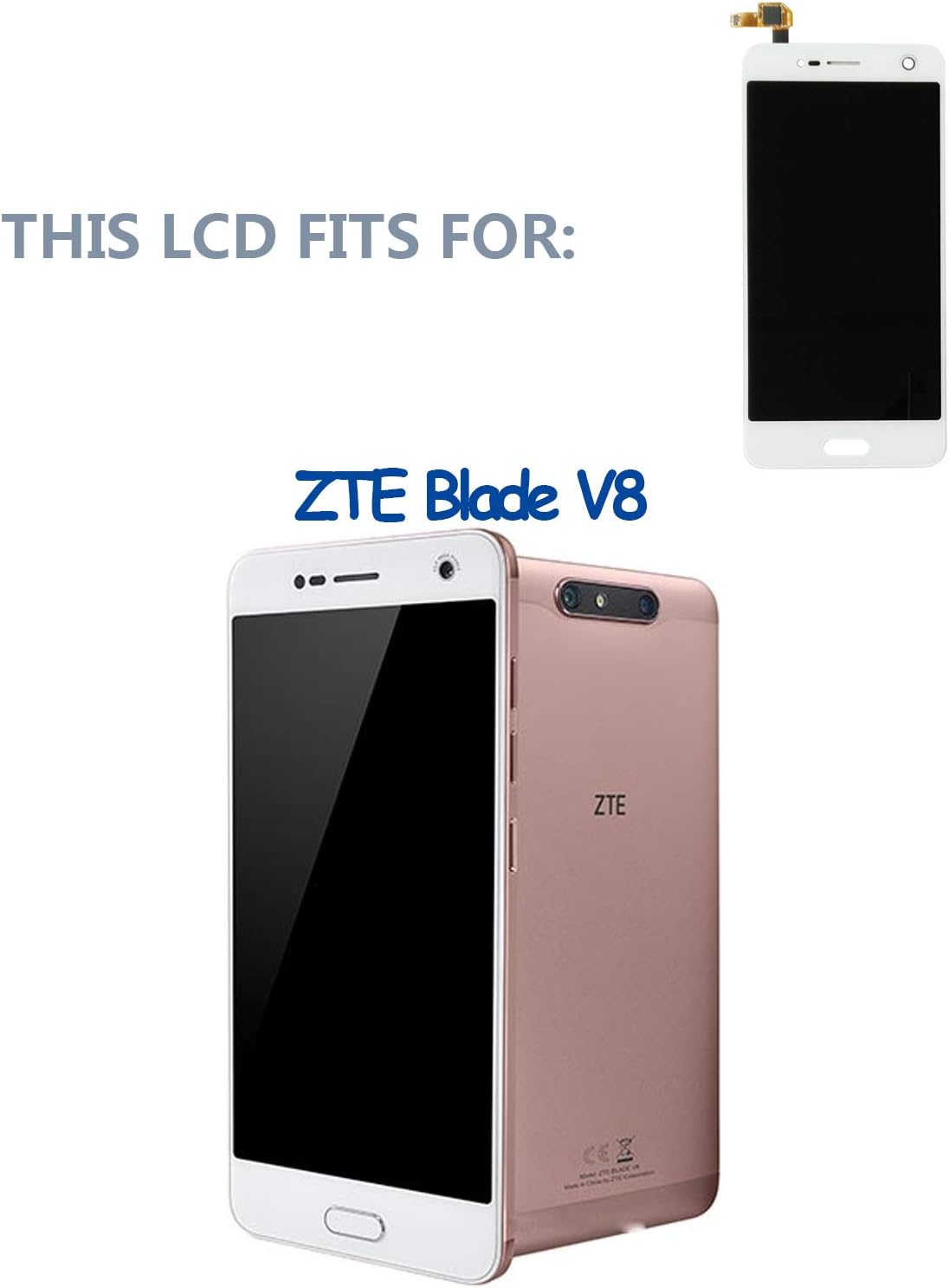 swark Écran LCD compatible avec ZTE Blade V8 Smartphone (blanc sans cadre) Écran tactile LCD + outils