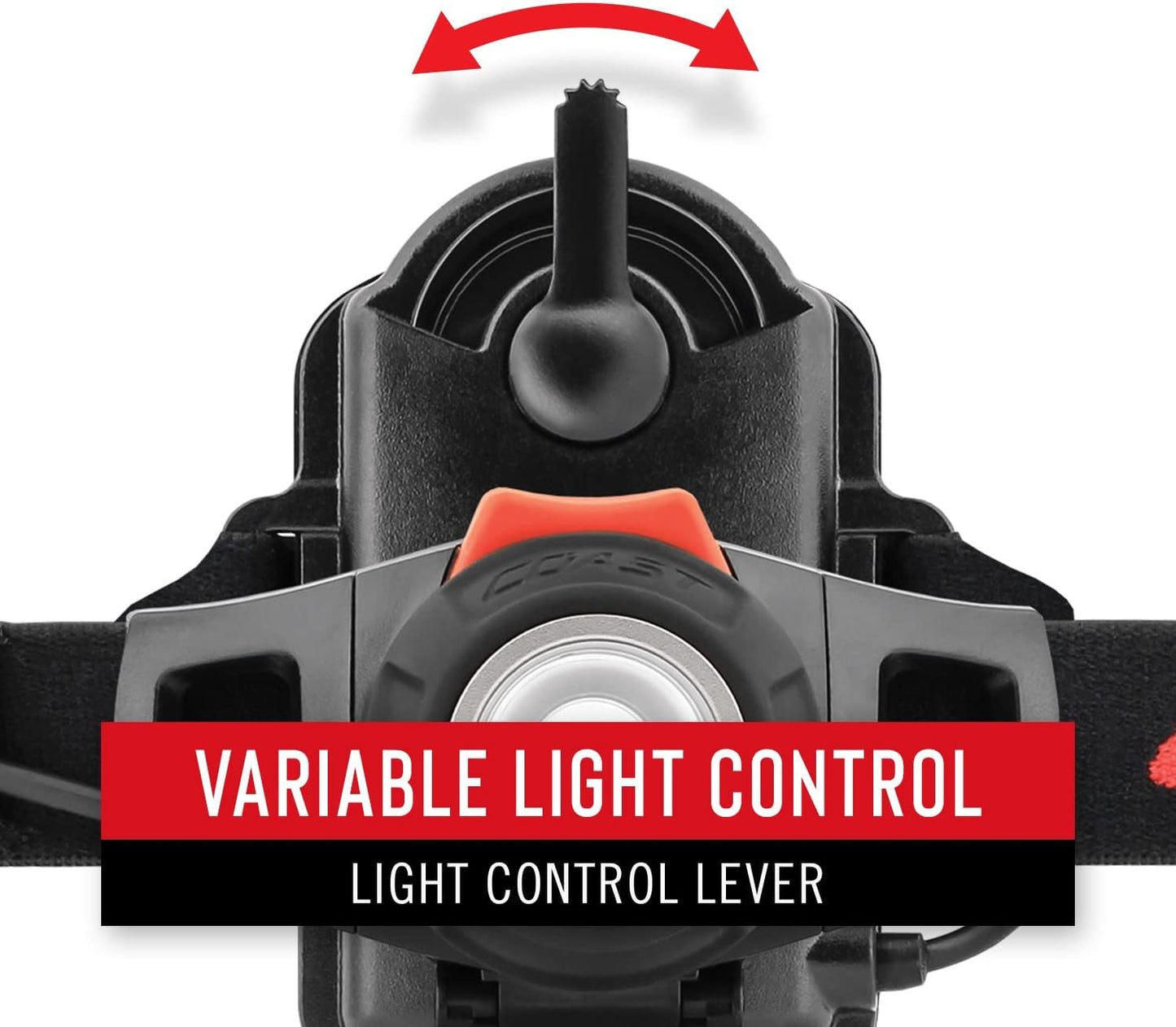 مصباح أمامي COAST® HL7 Utility LED بقوة 285 لومن مع تعديل شعاع مفصلي وتوافق مع خوذة الرأس الصلبة مع TWIST FOCUS™، أسود 