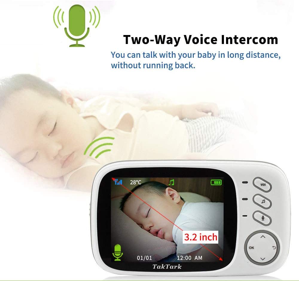 Vb603 Wireless Video Color Baby Monitor with 3.2Inches LCD 2 Way Audio Talk Night Vision Surveillance Security Camera Babysitter