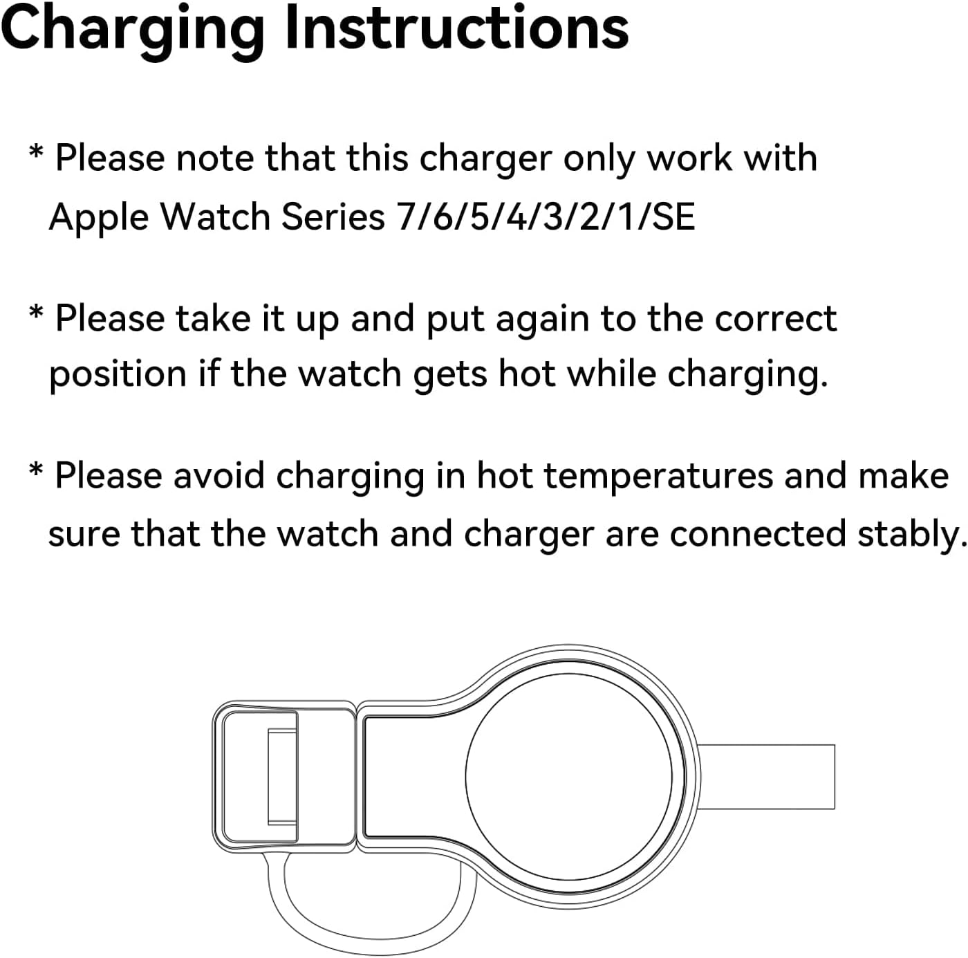 NEWDERY Charger for Apple Watch Portable iWatch USB Wireless Charger, Travel Cordless Charger with Light Weight Magnetic Quick Charge for Apple Watch Ultra Series 8 7 SE 6 5 4 3 2 1, White