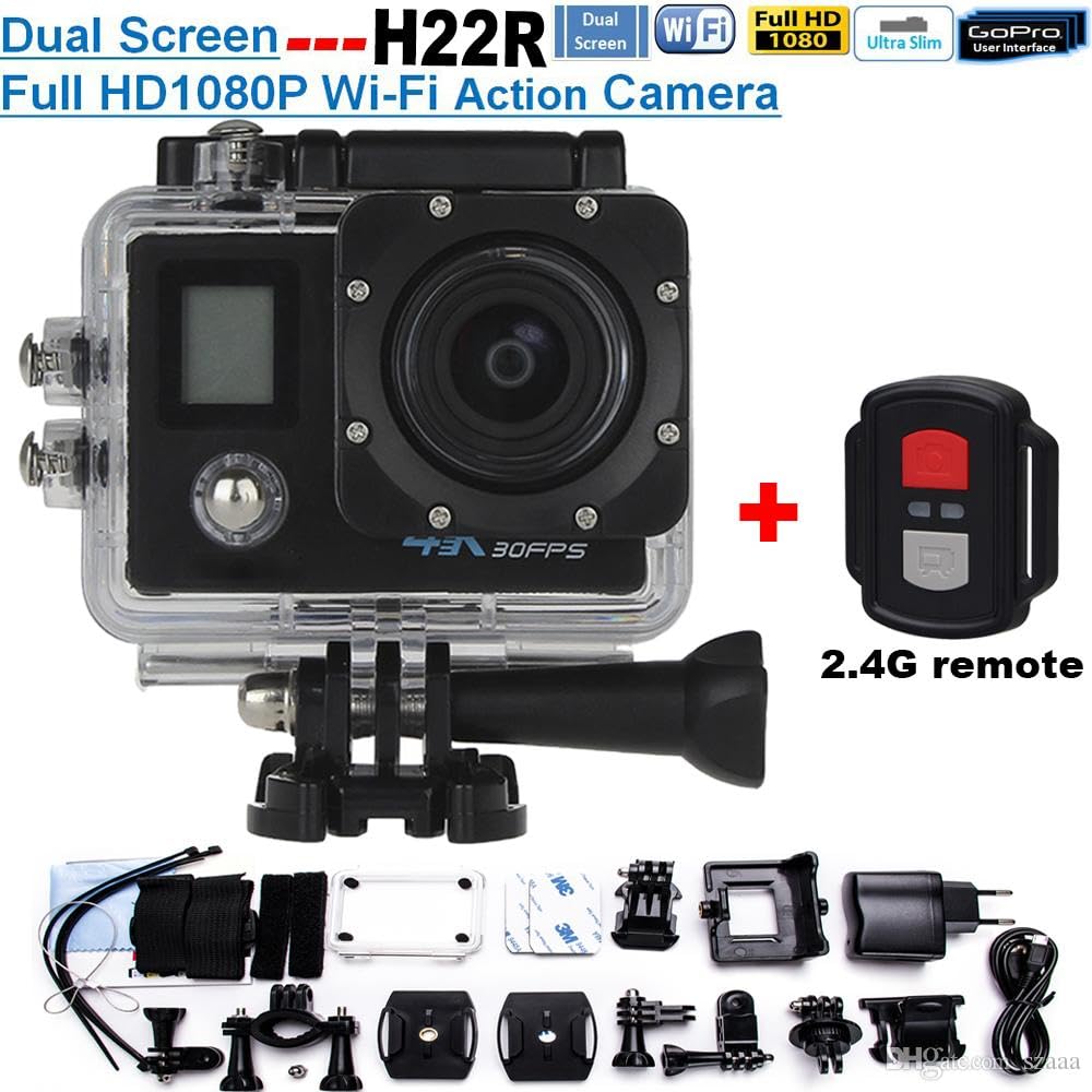 H22R 4K 16MP WiFi Waterproof Sports Action Camera with 170 Degree Ultra Wide-Angle Lens and 30M Waterproof Case