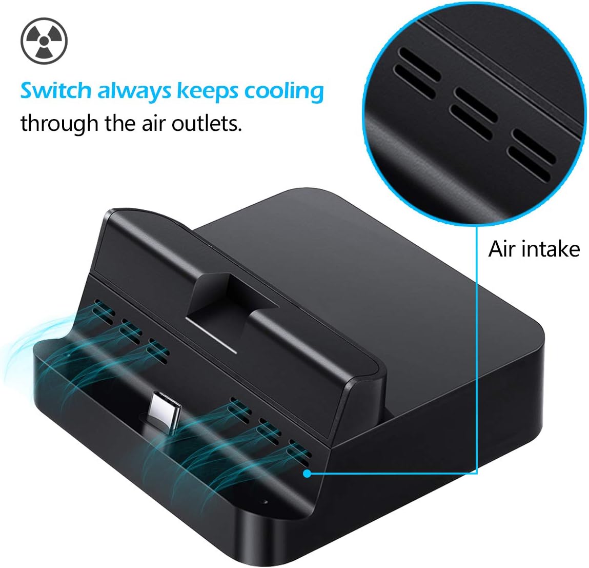 GuliKit Switch Dock Station Compatible with Nintendo Switch, Switch Docking 4K/ 1080P HDMI TV Adapter Portable Type-C PD Charging Stand with USB 3.0 Port Magnetic Dust Cover