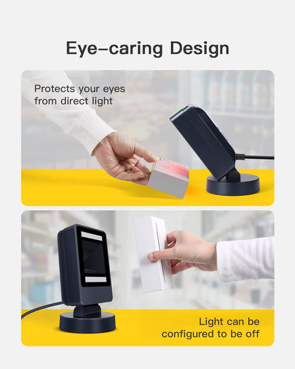 Inateck Barcode Scanner, 1D/2D Imager, Presentation Scanner,Corded and Omni-Directional, BCST-81