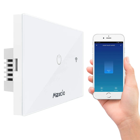 Smart Switch, Maxcio Alexa Light Switch, Wifi Switch Compatible with Alexa Echo, Google Home, Voice Control, Maxcio APP Control, Timer Function, Sharing (1 Gang)