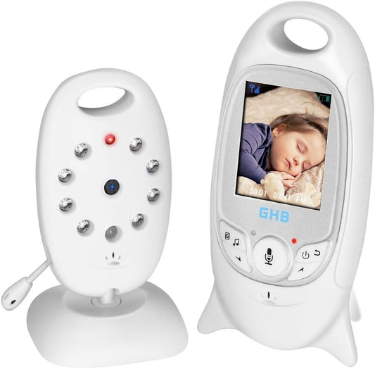 GHB Baby Monitor Video Baby Monitor with Camera Wireless Baby Monitor 2.0" LCD Display Baby Lullaby Night Vision Temperature Monitoring 2 Way Talk