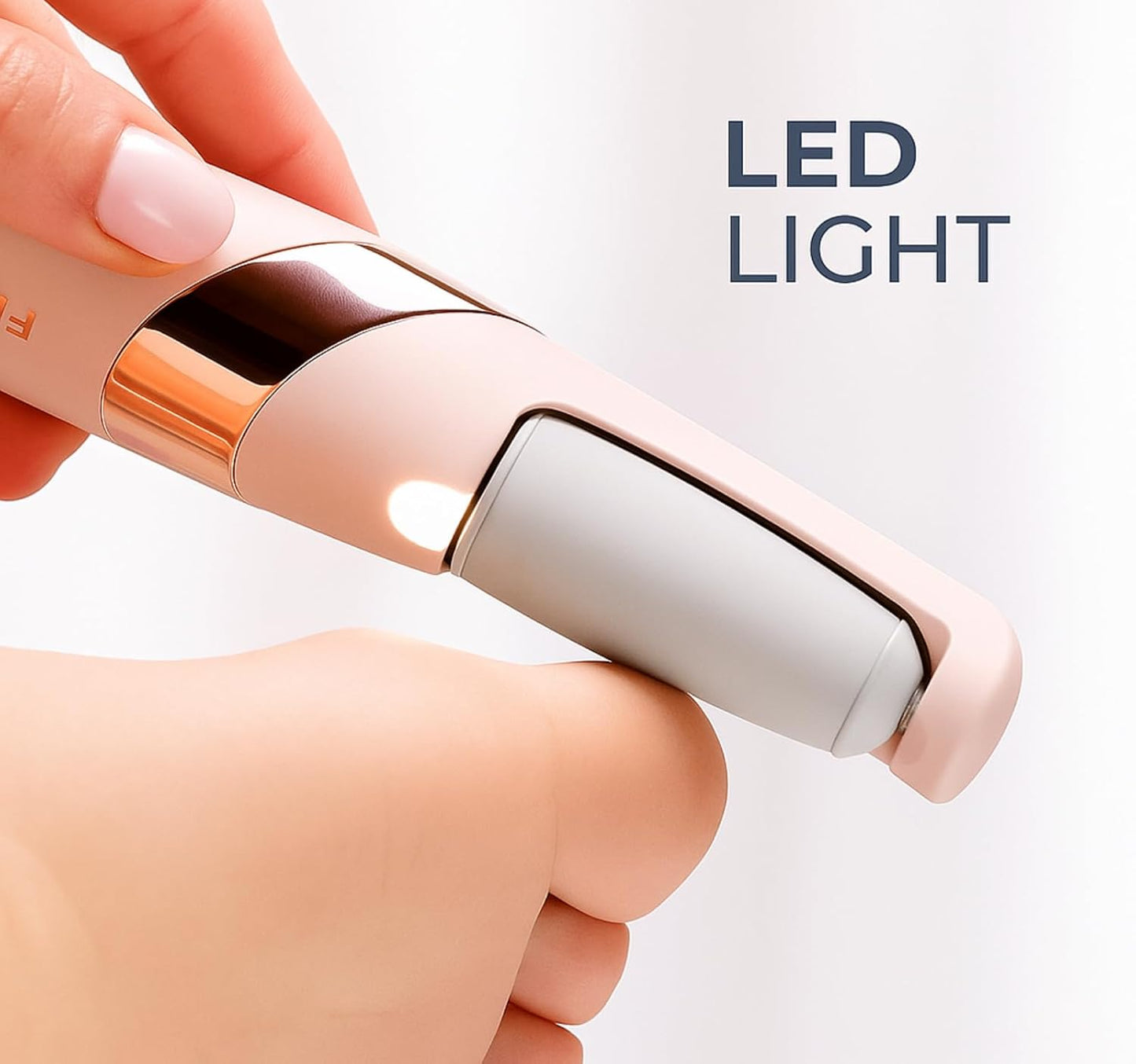 Rechargeable Flawless Pedicure Tool | Electric Callus Remover for Feet | Cordless Dead Skin Remover with 2 Roller Heads | Smooth & Soft Feet (Pink)