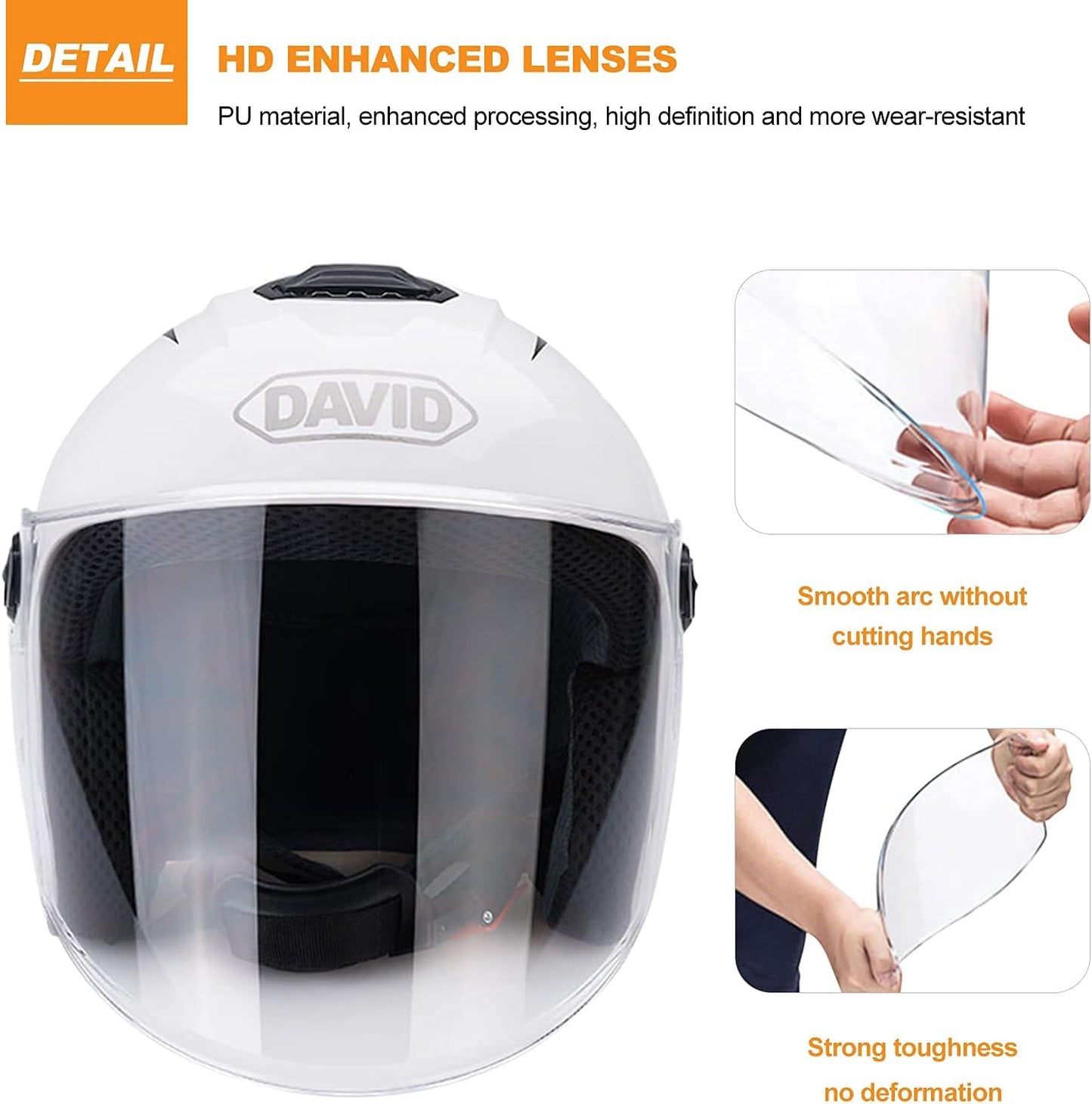 David 021 Adult Motorcycle Helmet Stylish Half Open Helmet With Goggles Motorbike Helmet Impack Restance Ventilation Helmet To Protect The Road Safety Of User