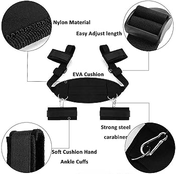 BDSMS Bed Restraints Kit Sex Toys Wrist Leg Restraint Straps Hand & Ankle Cuffs Adults Bed Sex Bondage Restraints Set Sex Play for Couples