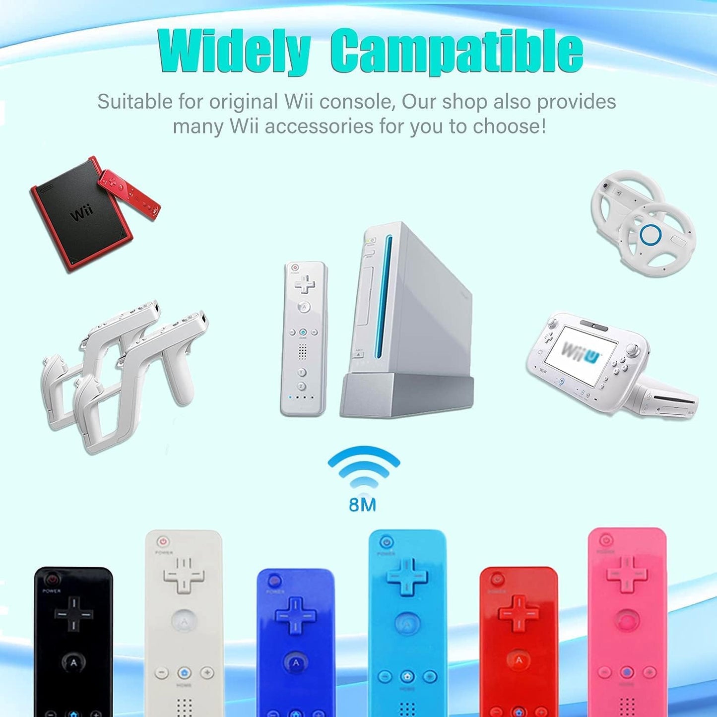 1 Pair Set Of 2 TechKen Controller for Wii with Motion Plus and Wii Nunchuck Controller Wii Remote Control Nunchuk Controller Wii Connection Remote Plus Controller Replacement for Wii/WiiU