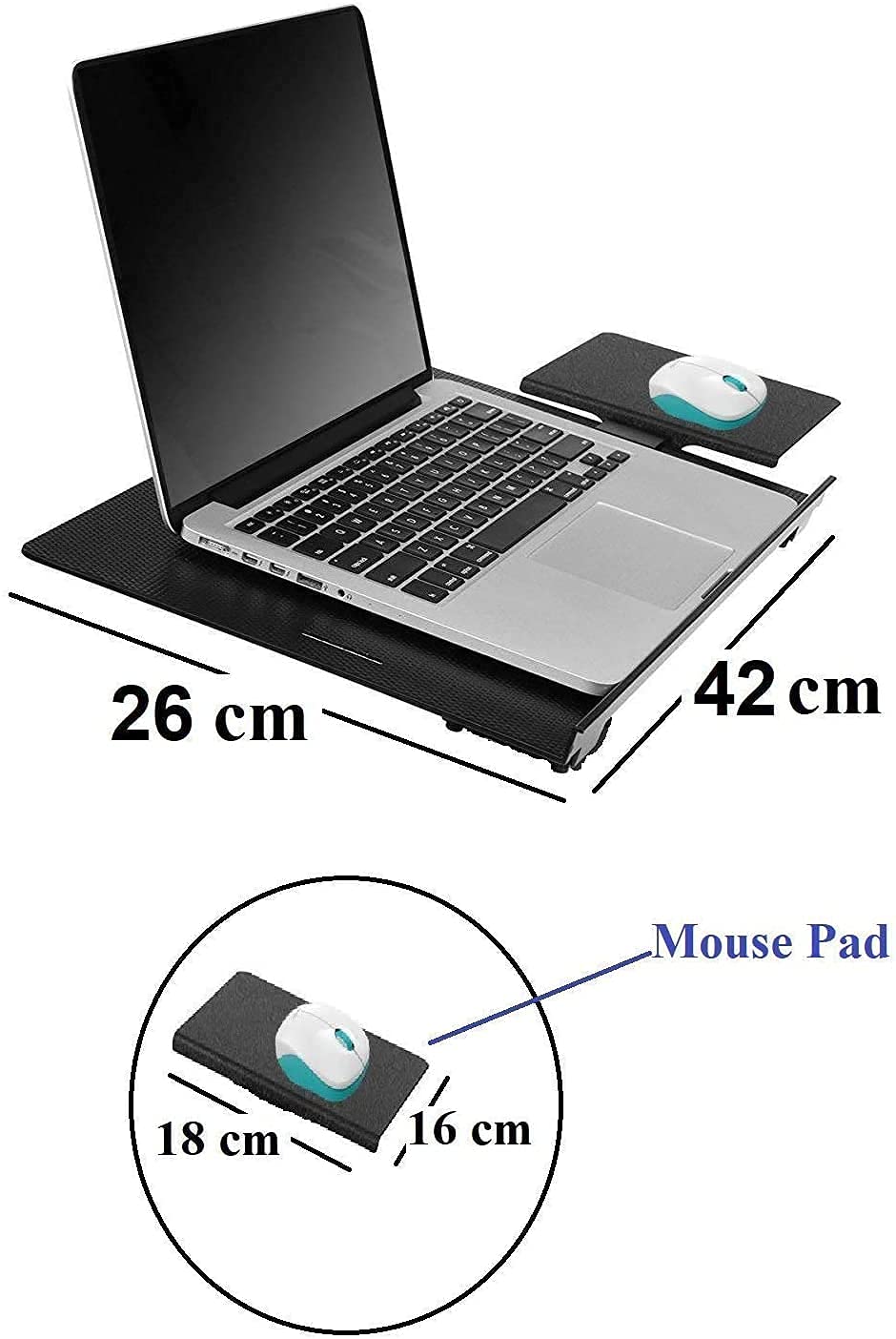 Laptop Stand,T8 Adjustable Laptop Table for Bed Portable Lap Desk Foldable Laptop Workstation Notebook Riser with Mouse Pad Side Ergonomic Computer Tray Reading Holder TV Bed Sofa Desk