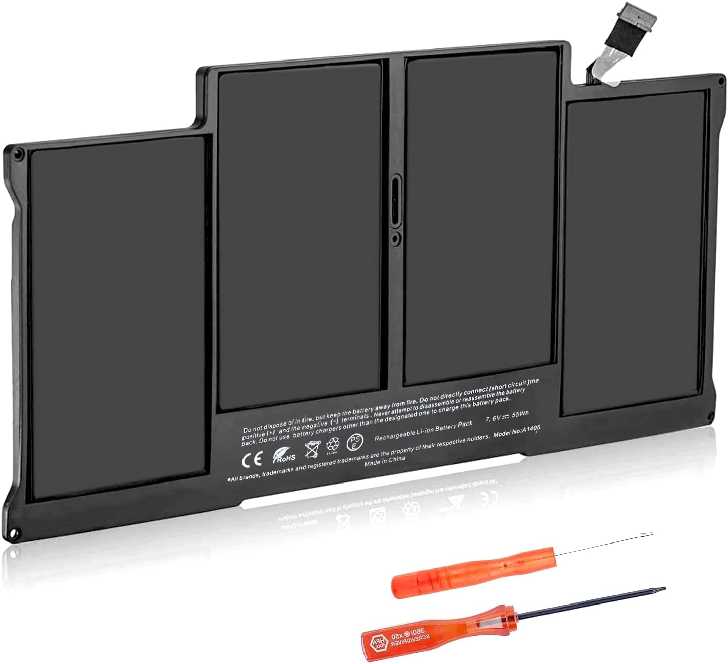 FSKE A1405 Battery Laptop Replacement Battery for Air 13 Inch A1377 A1496, Fits A1369 (Mid 2010, Mid 2011 Version) A1466 (Mid 2012, Mid 2013, Early 2014 Version) [Li-Polymer 7.6V 7200mAh]