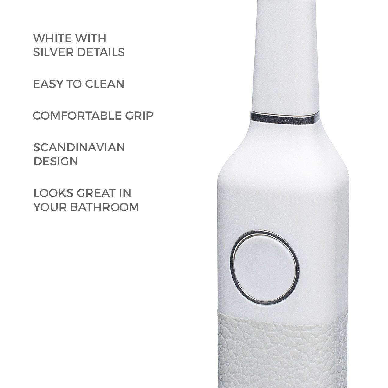 Bruzzoni Electric Toothbrush, White, Scandinavian Design Strong on Plaque Removal