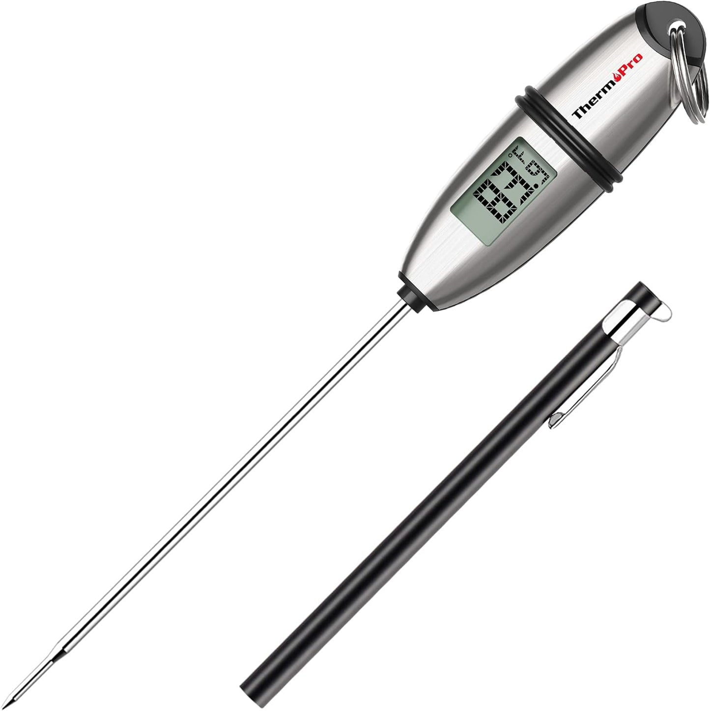 Instant Read Meat Thermometer ThermoPro TP-02S Digital Cooking Food Thermometer with Super Long Probe for Grill Candy Kitchen BBQ Smoker Oven Oil Milk Yogurt Temperature