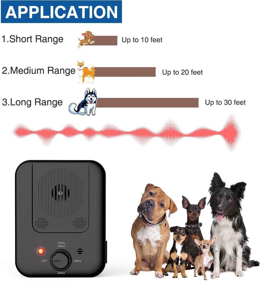 Kaiertcat Anti Barking Device, Bark Control Device, Dog Barking Deterrent with Adjustable Level Sonic Bark Up Dog Training Tools to 50 Ft Range Safe for Dogs, black 2