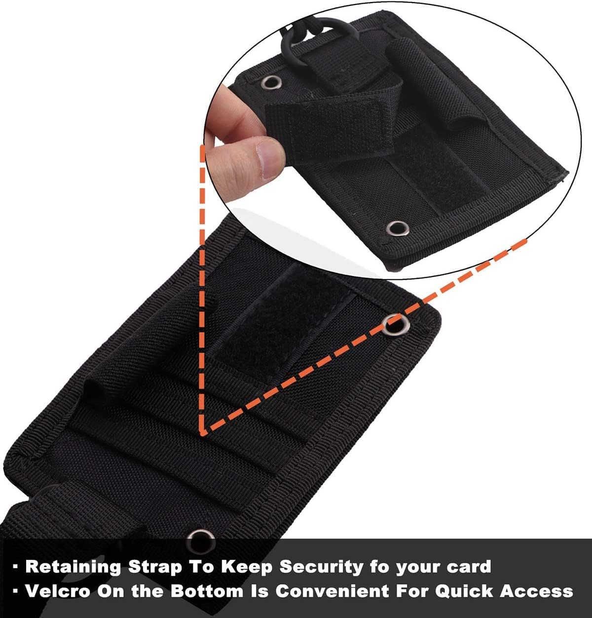 Tactical ID Card Holder Hook,Credit Card Organizer Neck Lanyard Key Ring Tactical Badge Holder