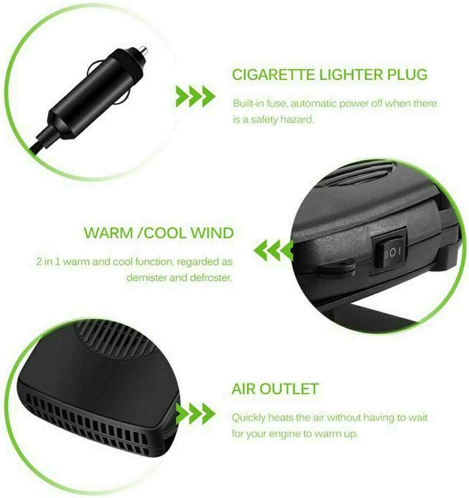 Uncommon 200W Electric Car Heater - 12V DC Heating Fan Defogger Defroster Demister Portable | Baga Goodies