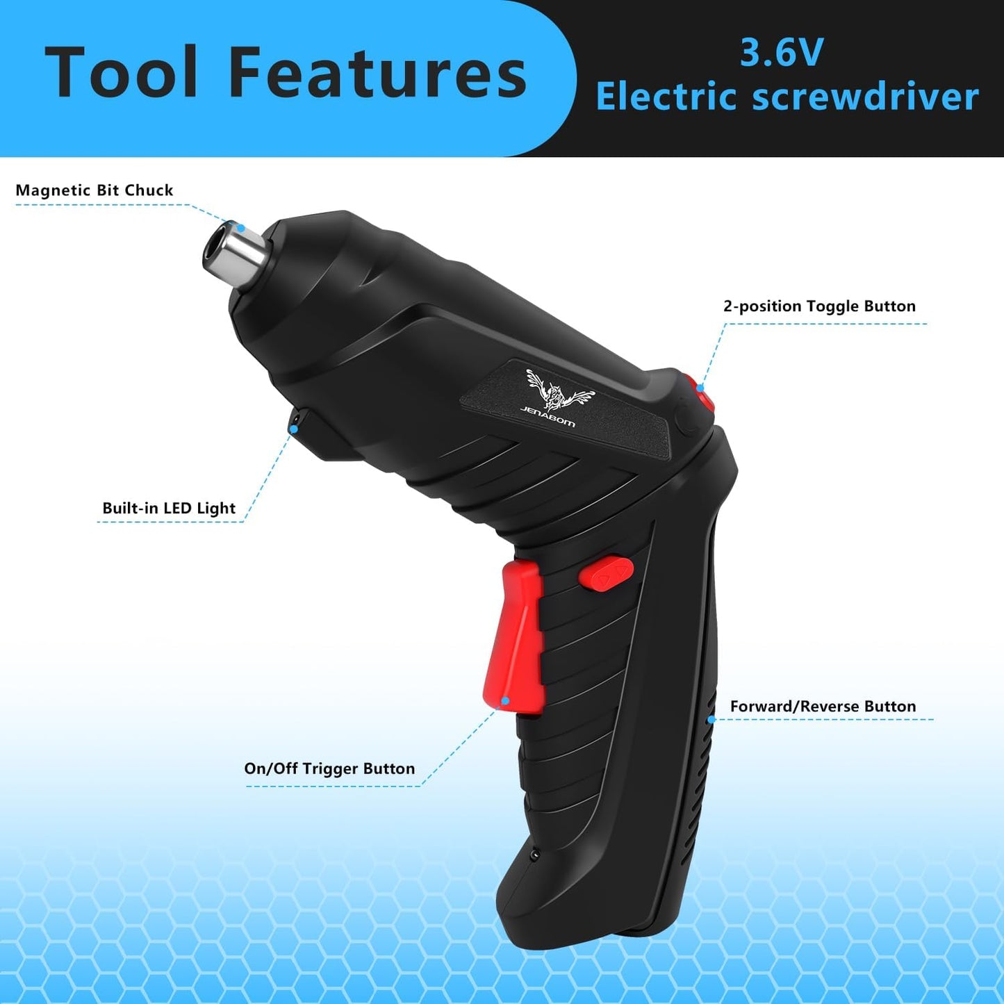 47 in 1 Electric Screwdriver Cordless Rechargeable Set 3.6V Drill 3.5N·m Max Torque Electric Rotatable Drill Screwdriver for Multi-Angle Work