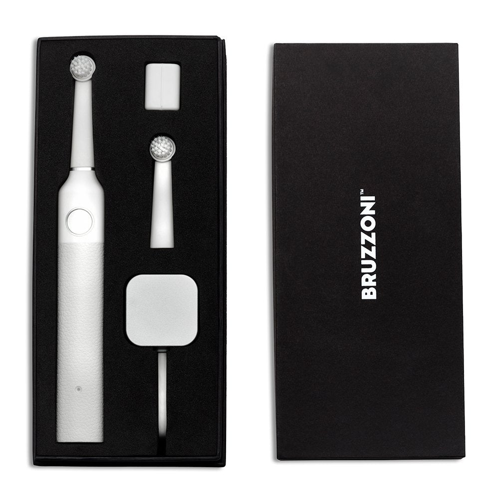 Bruzzoni Electric Toothbrush, White, Scandinavian Design Strong on Plaque Removal