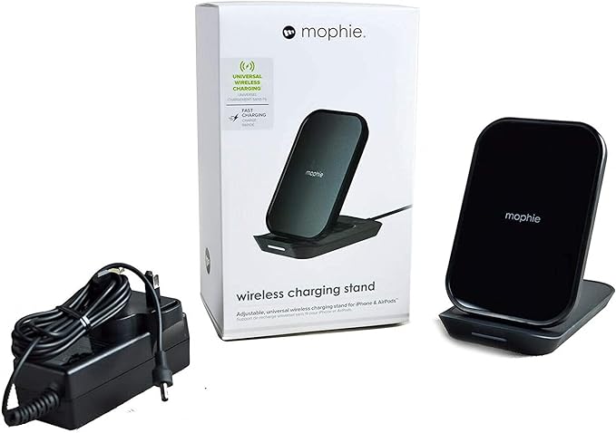 Mophie Universal Wireless Multi Coil Charging Stand for iPhone 8/8 Plus/X/XR/XS/XS Max/11/11 Pro/11 Pro Max/12/12 Pro/12 Pro Max/Airpods Qi-Enabled Devices - Black