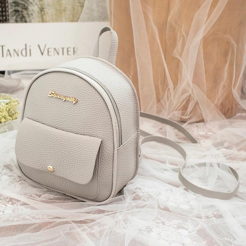 Work backpack PU Mini Backpacks Ladies School Bags Solid Color Female Shoulder Backpack Casual Book Bags