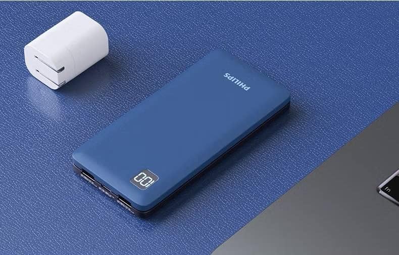 Philips 20000mAh 22.5W Fast Charge and Multi-Output Portable Powerbank - USB and Type-C PD, LED Display - Charge 3 Devices simultaneously