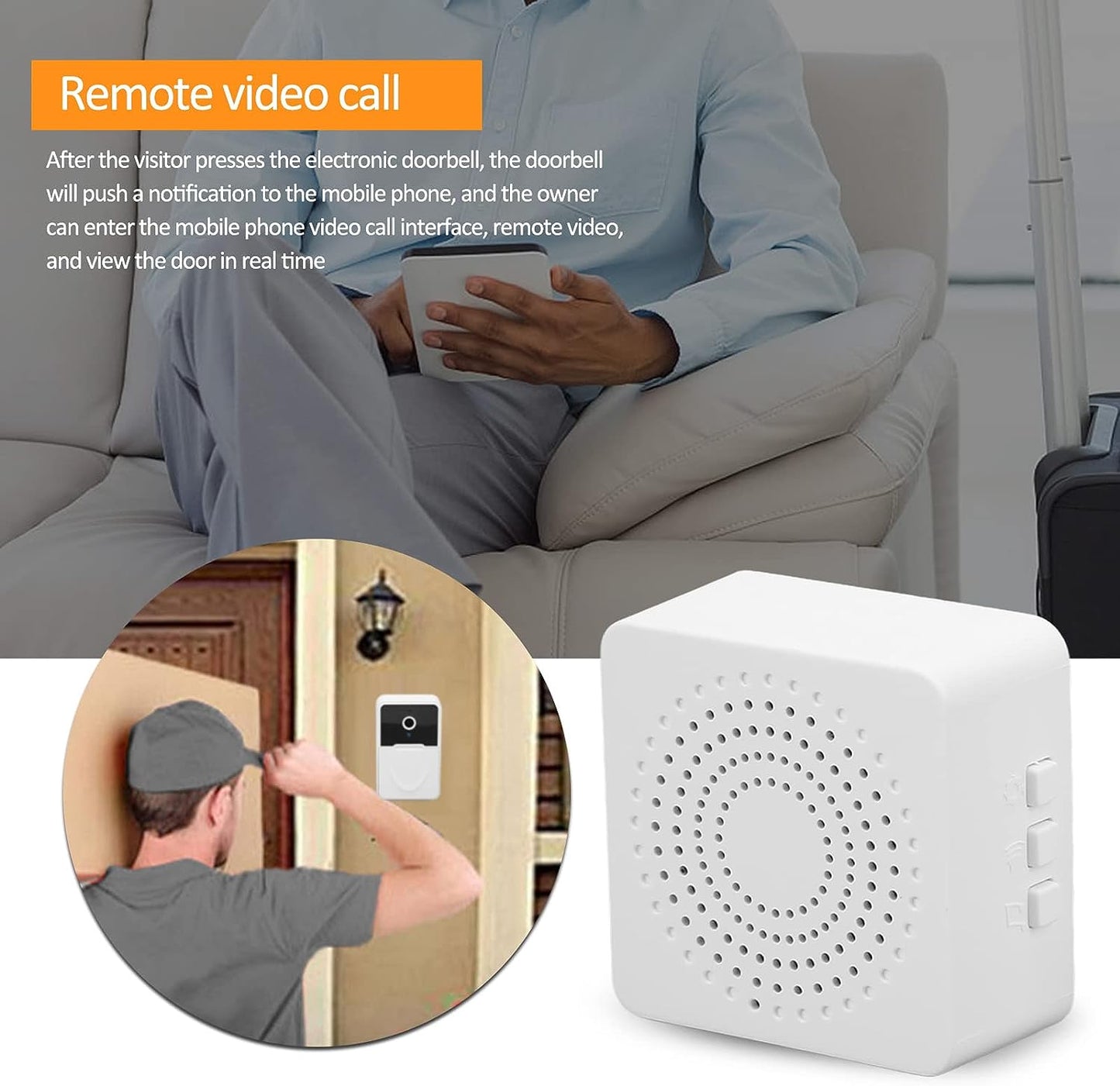 Smart Video Doorbell, X3 WiFi Video Doorbell Camera Visible Two Way Voice Wireless Doorbell Camera, Night Vision HD Door Doorbell Camera for Home