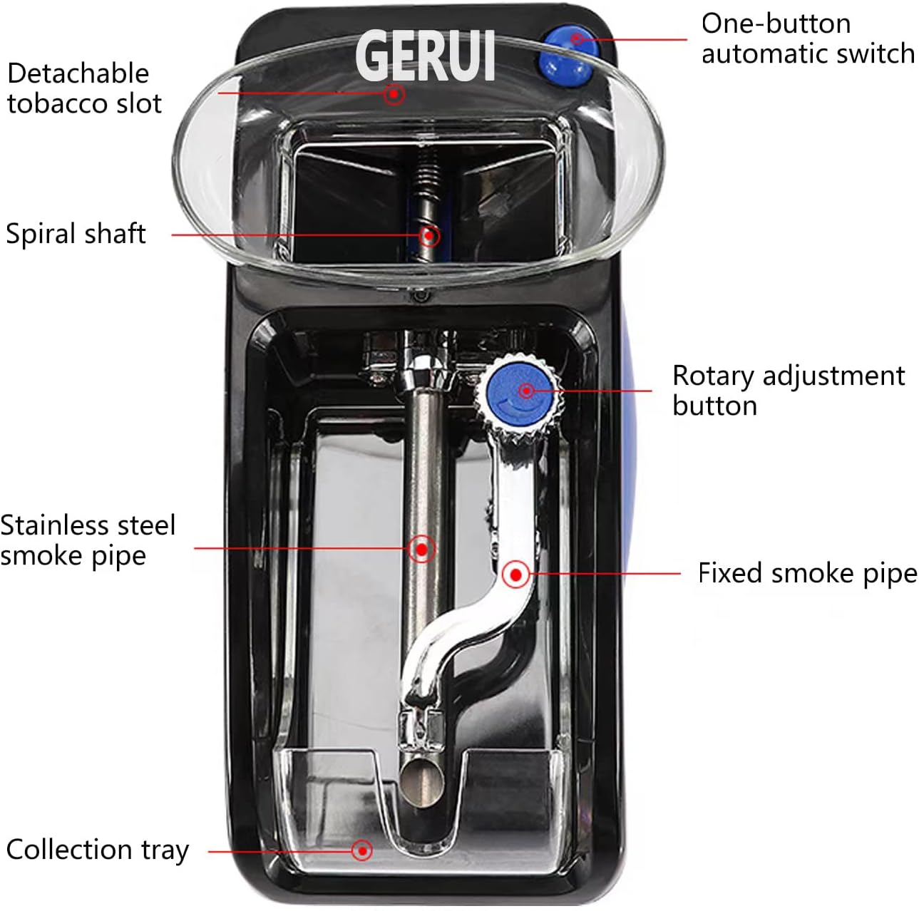 GERUI Electric Cigarette Rolling Automatic Roller Maker Mini Machine (Blue)