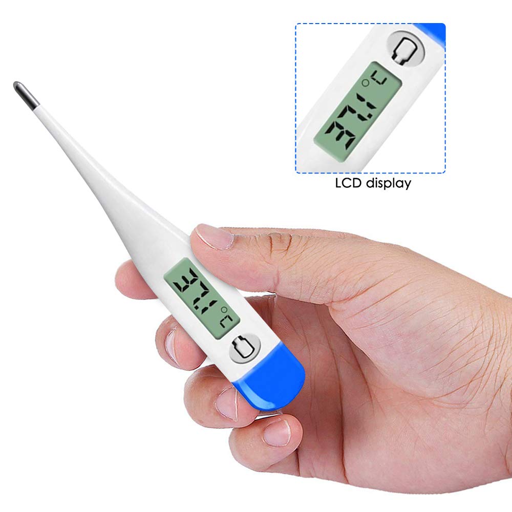 HK-901 | Digital Thermometer | Accurate, Fast, Easy to Read Digital Body Thermometers Adult Medical Digital LCD Temporal Thermometer Oral, Rectal, Underarm Thermometer Waterproof Basal Thermometer for Adults, Baby or Kids or Pets