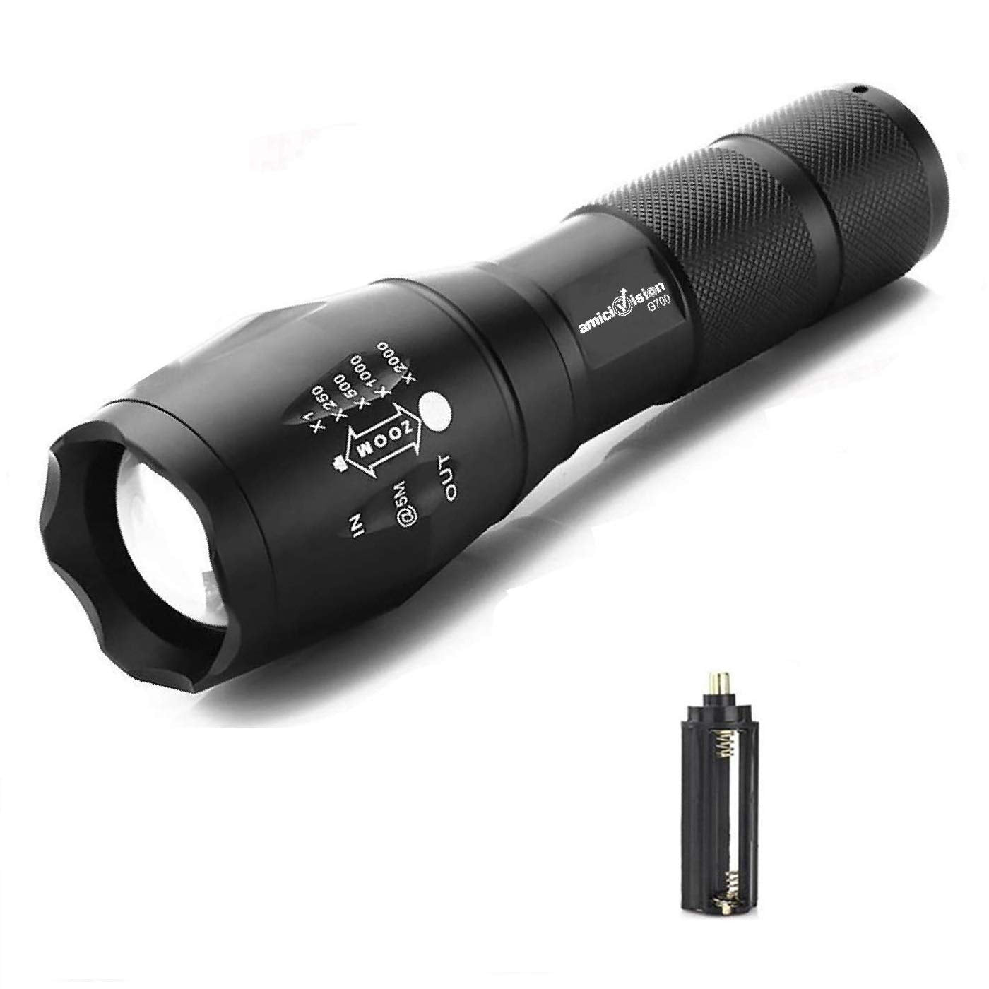 Gk enterprise Metal LED Torch Flashlight XML T6 Water Resistance 5 Modes Adjustable Focus