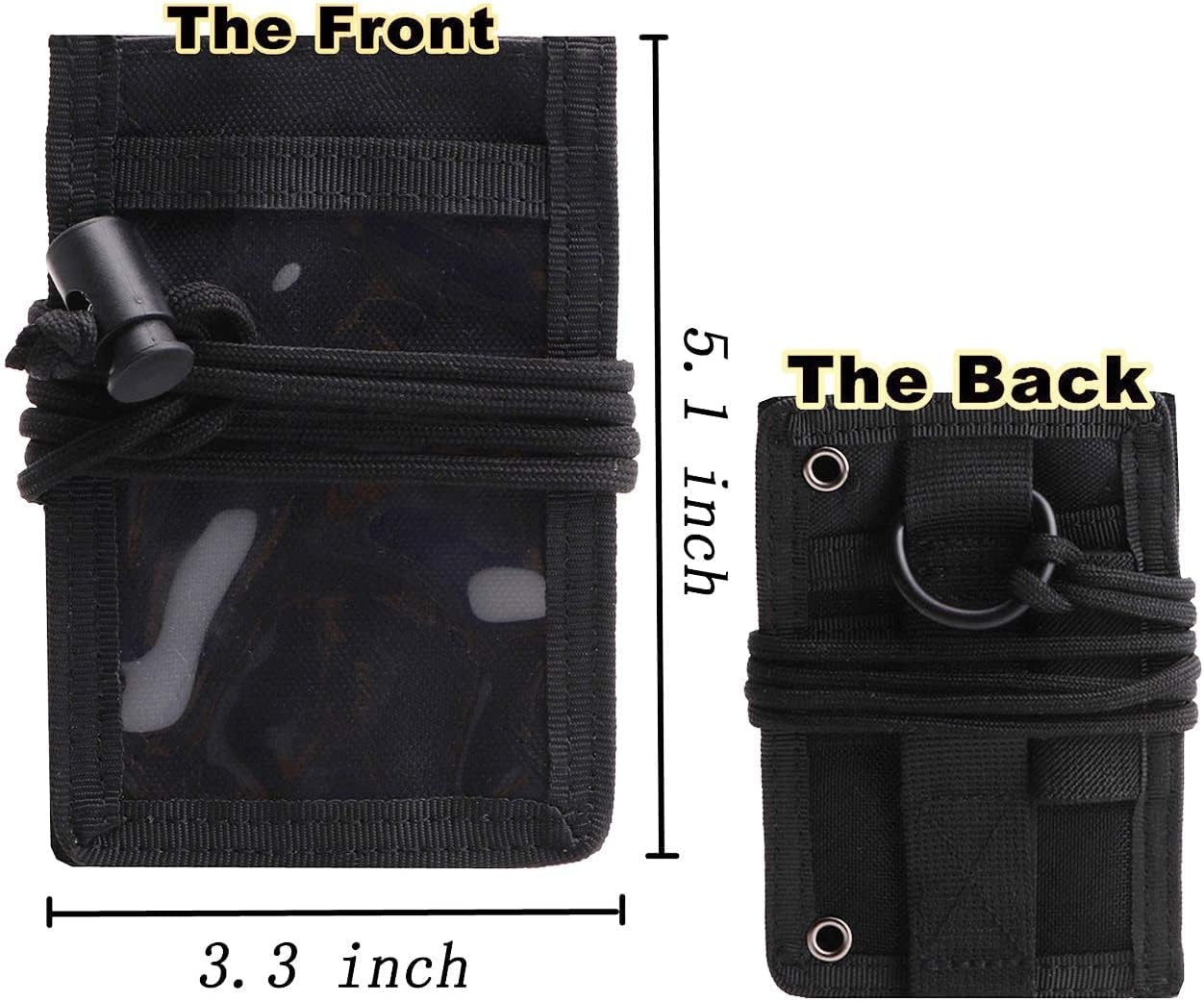 Tactical ID Card Holder Hook,Credit Card Organizer Neck Lanyard Key Ring Tactical Badge Holder