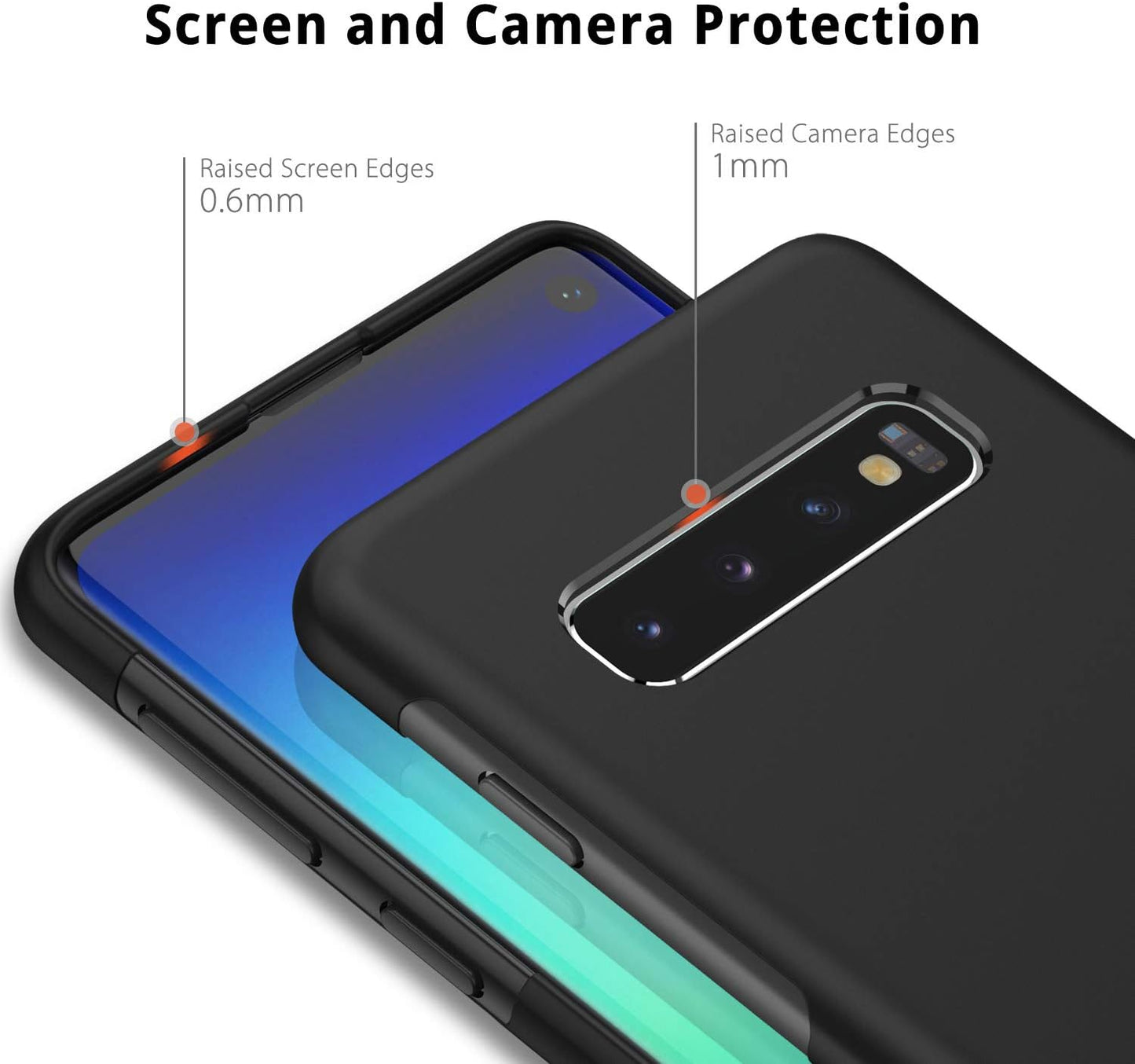 UNBREAKcable Case for Samsung Galaxy S10 (6.1 Inches) – Ultra-Thin Frosted TPU Silicone Protective Case for Galaxy S10 [Shockproof, Scratch-Resistant & Anti-Fingerprint] ¨C Black