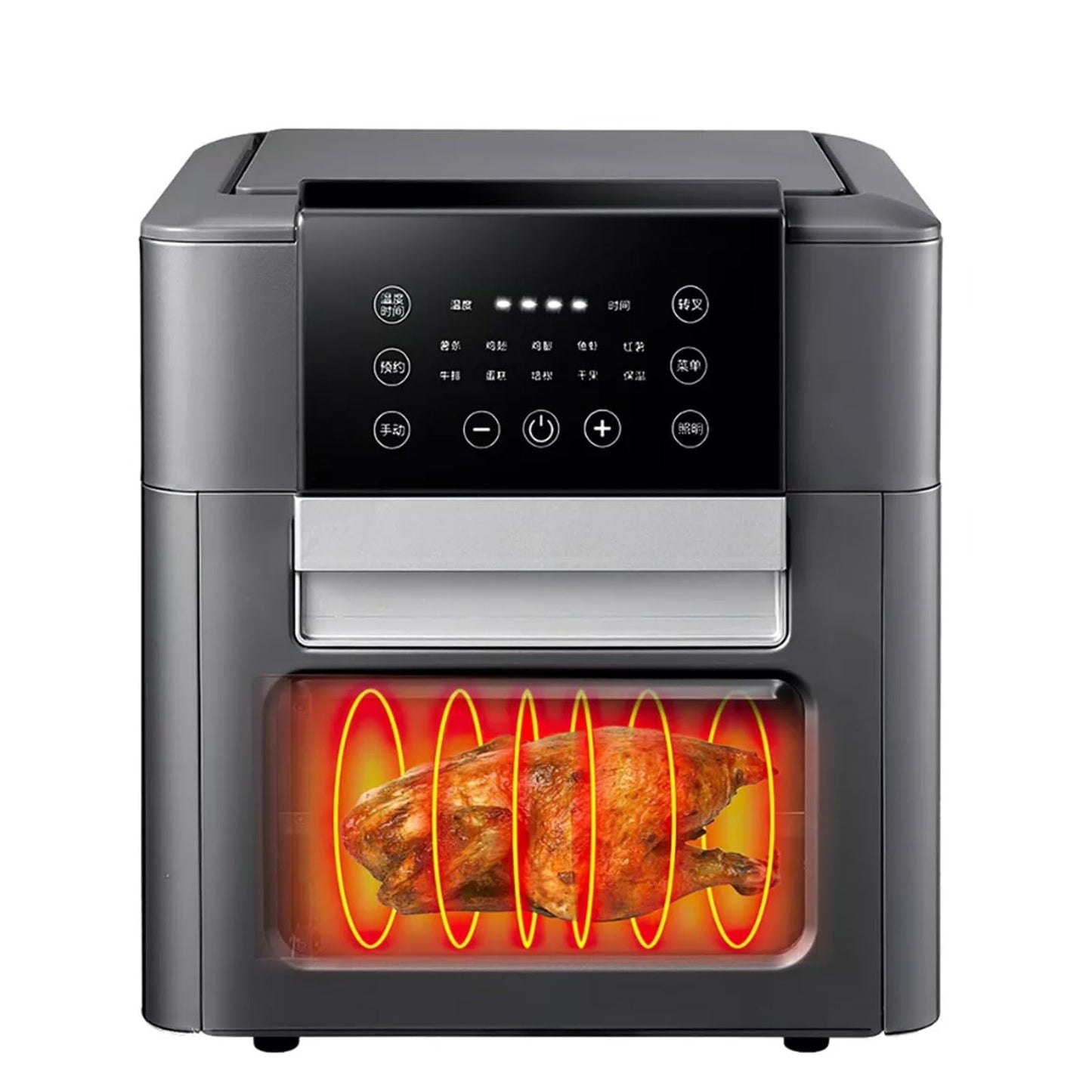 Johnson Lux 12L Air Fryer Large Convection Toaster Oven Air Fryer with Digital LCD Touch Screen 10 in 1 Oilless Cooker