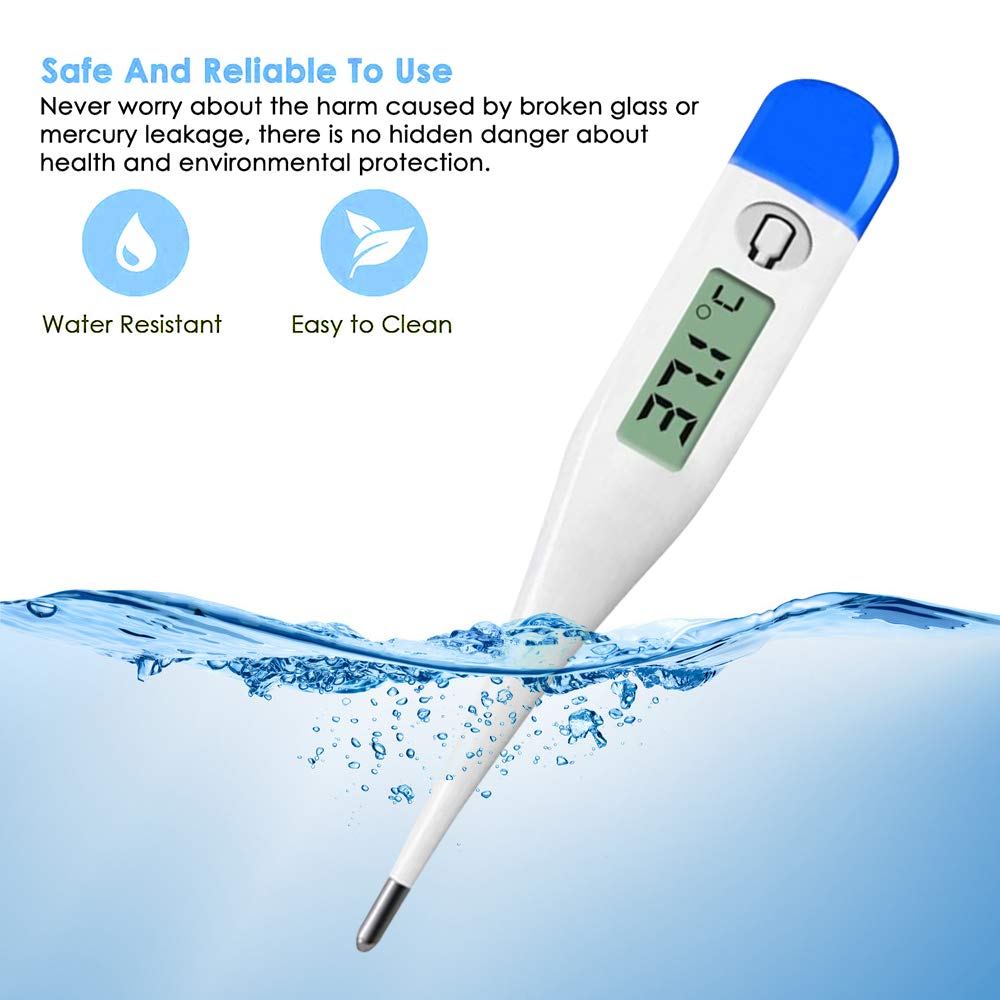 HK-901 | Digital Thermometer | Accurate, Fast, Easy to Read Digital Body Thermometers Adult Medical Digital LCD Temporal Thermometer Oral, Rectal, Underarm Thermometer Waterproof Basal Thermometer for Adults, Baby or Kids or Pets