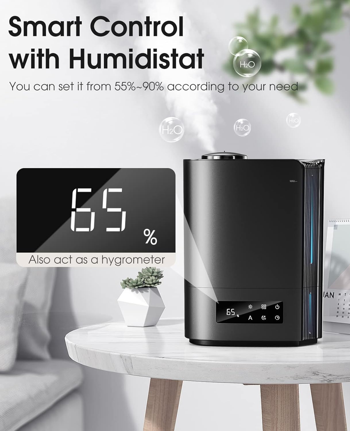 Humidifiers for Bedroom,6L Cool Mist Humidifiers with Humidistat and Timer,TABYIK Top Fill Humidifier for Large Room Quiet,with Essential Oil Diffuser for Home Office