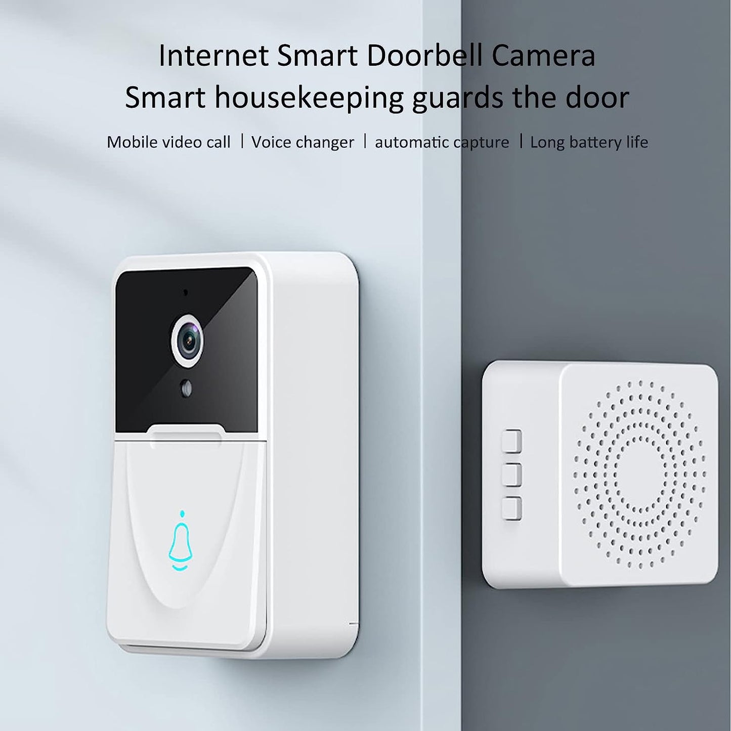 Smart Video Doorbell, X3 WiFi Video Doorbell Camera Visible Two Way Voice Wireless Doorbell Camera, Night Vision HD Door Doorbell Camera for Home