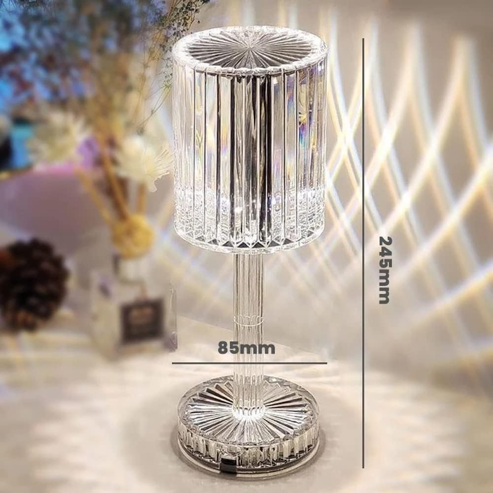 ZUICC USB Rose Shadow Crystal Lamp, LED Crystal Table Lamp, 16 Colours Touch and Dimmable Atmosphere Lamp with Remote Control, RGB Colour Changing Bedside Lamp for Living Room Bedroom