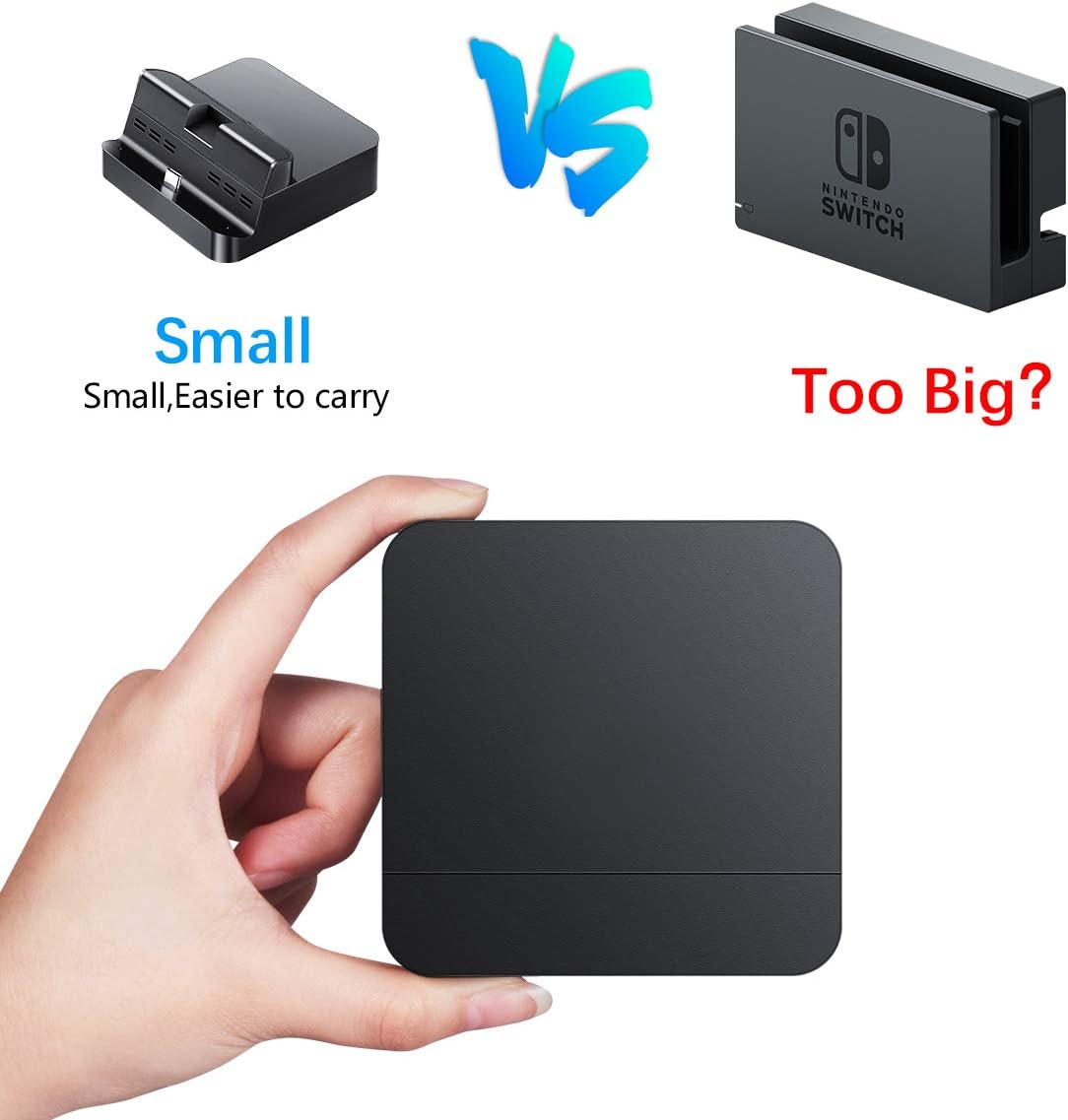 GuliKit Switch Dock Station Compatible with Nintendo Switch, Switch Docking 4K/ 1080P HDMI TV Adapter Portable Type-C PD Charging Stand with USB 3.0 Port Magnetic Dust Cover