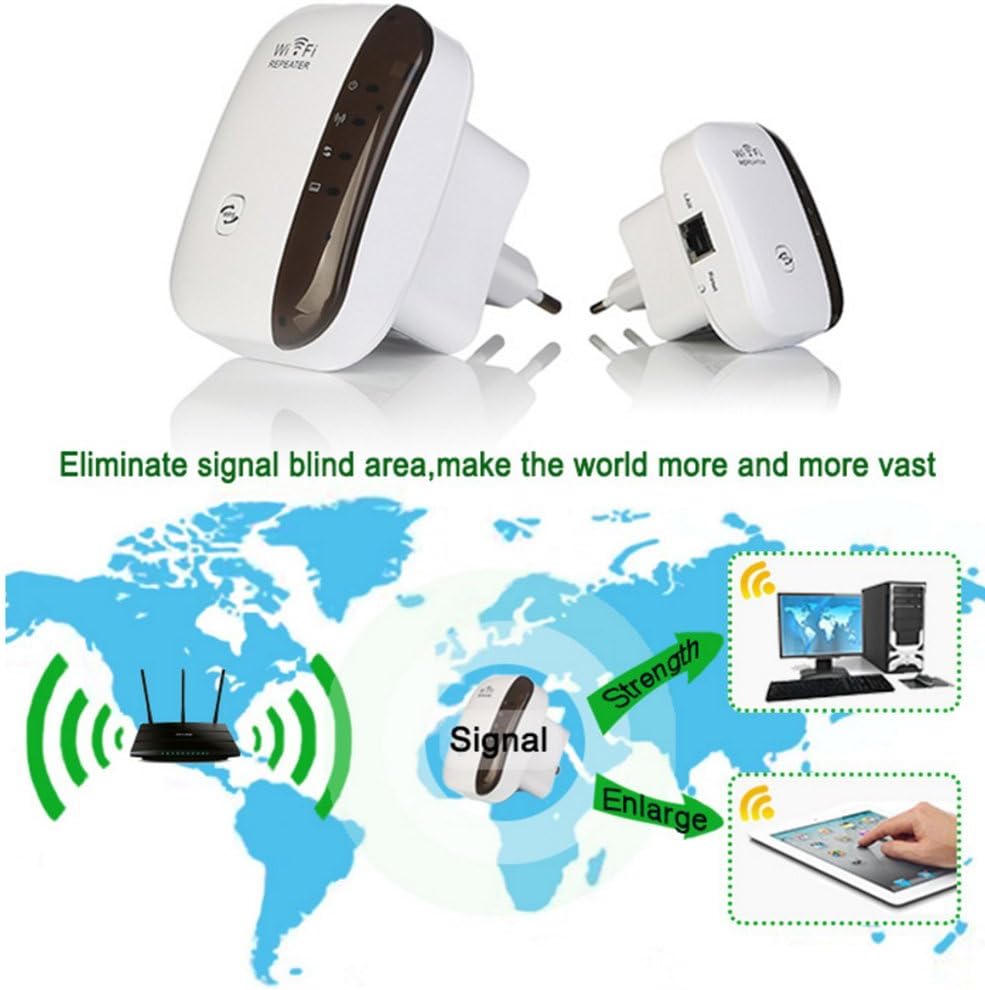 WiFi Repeater, TFBS 300Mbps Wireless WiFi Range Extender AP Signal Repeater Amplifier 802.11 N/B/G Mini Portable Signal Booster 360 Degree WiFi Coverage to Smart Home & Alexa Devices