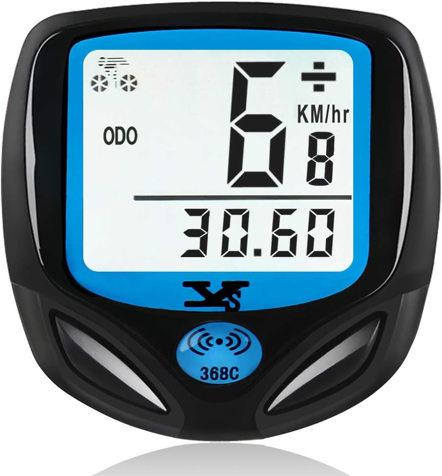 DINOKA Bike Speedometer Waterproof Wireless Bicycle Computer Bike Computer and Cycling Odometer with Automatic Wake-up Multi-Function LCD Backlight Display