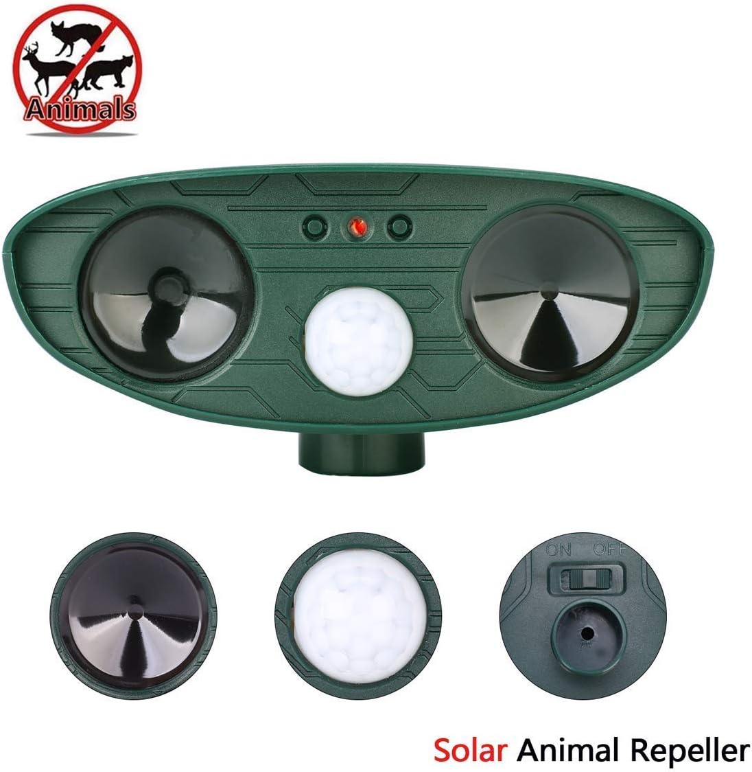 Cat Repellent Outdoor, Solar Powered Ultrasonic Animal Repellent, Pest Repeller Waterproof Deterrent Scarer - Motion Sensor, Repel Raccoons,Skunks,Foxes,Dogs,Cats,Deer,Squirrels etc