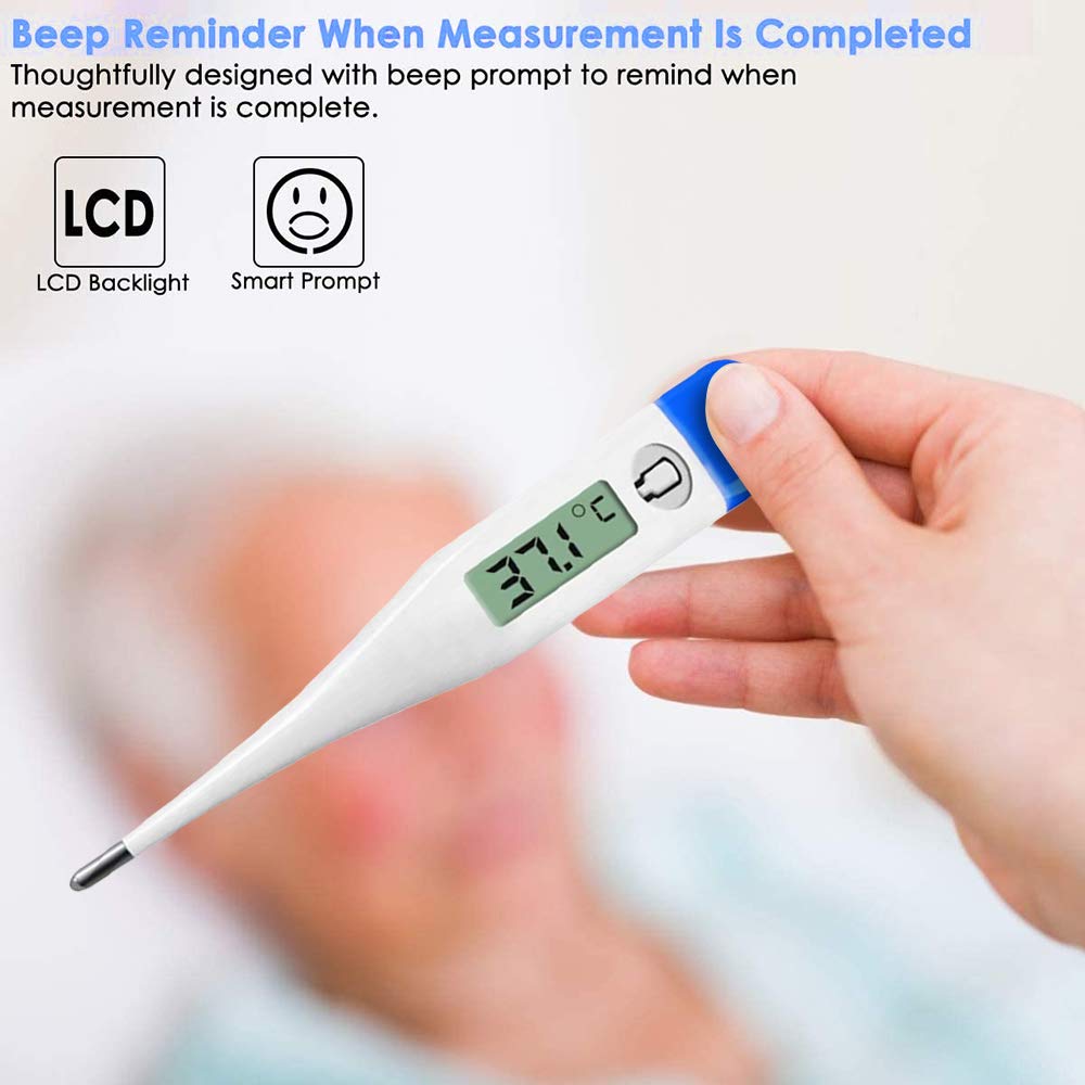 HK-901 | Digital Thermometer | Accurate, Fast, Easy to Read Digital Body Thermometers Adult Medical Digital LCD Temporal Thermometer Oral, Rectal, Underarm Thermometer Waterproof Basal Thermometer for Adults, Baby or Kids or Pets