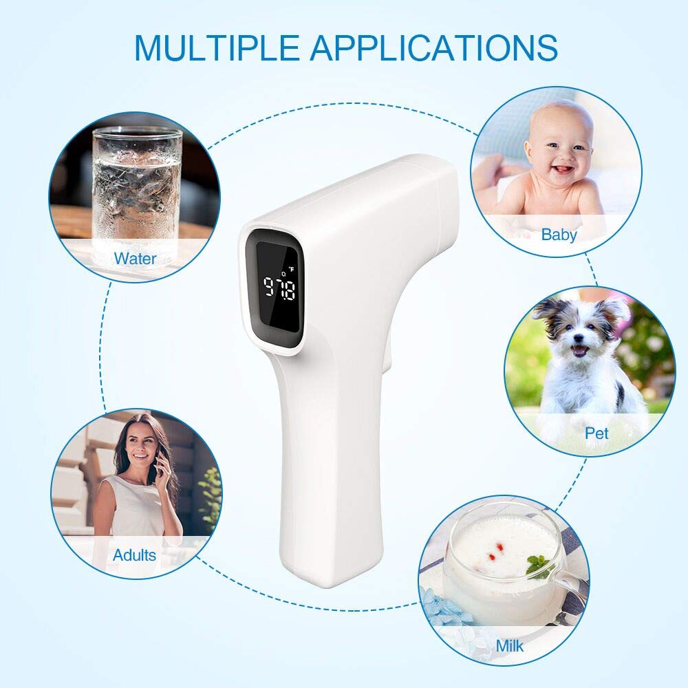 Professional Medical Thermometer Remote Digital Thermometer 15-50MM Infrared Forehead Thermometer with Smart Fever Indicator Memory 32 Readings for Adults Newborns Kids