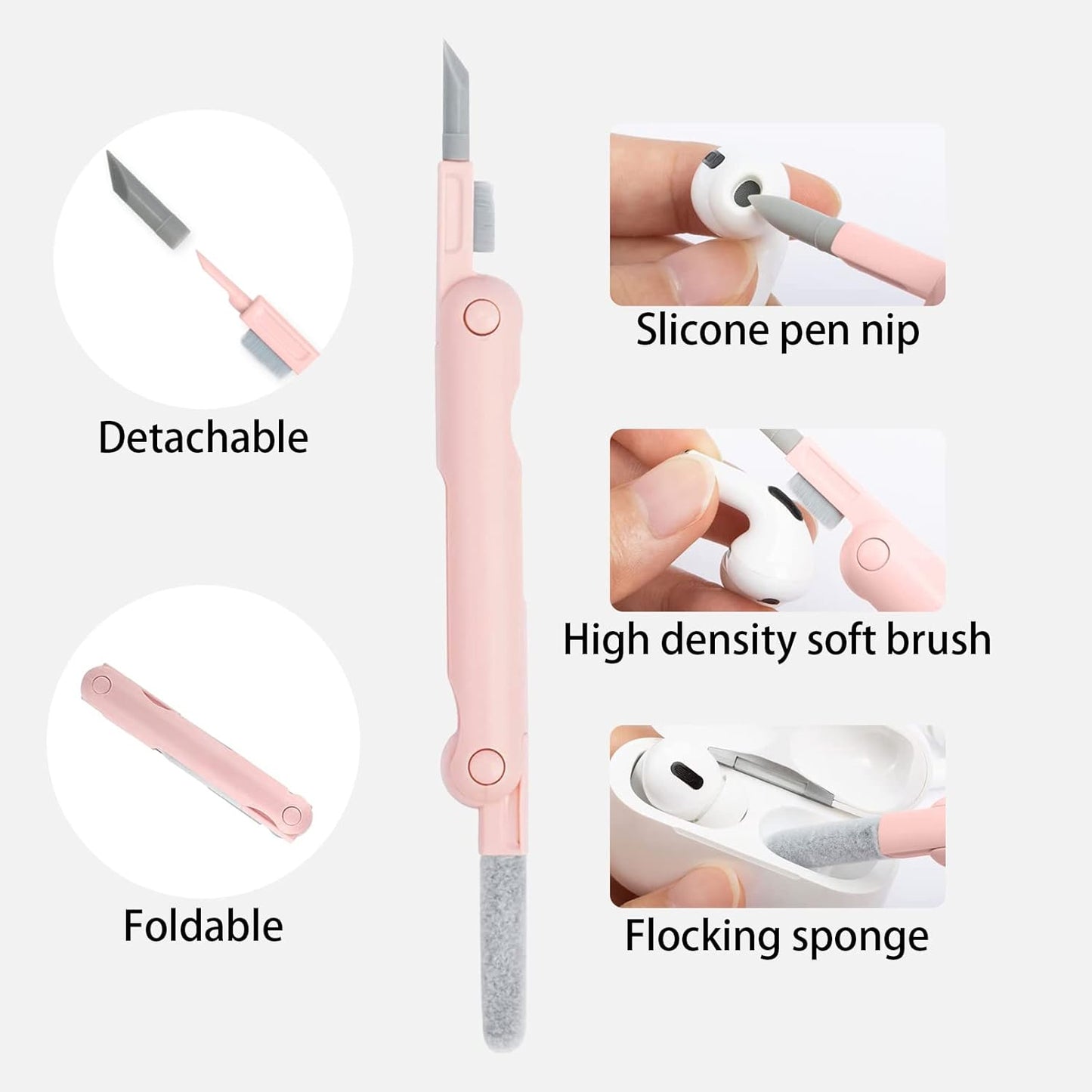 7 in 1 Electronic Cleaner Kit – Keyboard and Laptop Cleaning Kit with Brush for AirPods Pro, Phone, Computer, and Screen, Includes Bonus Flannel Cloth