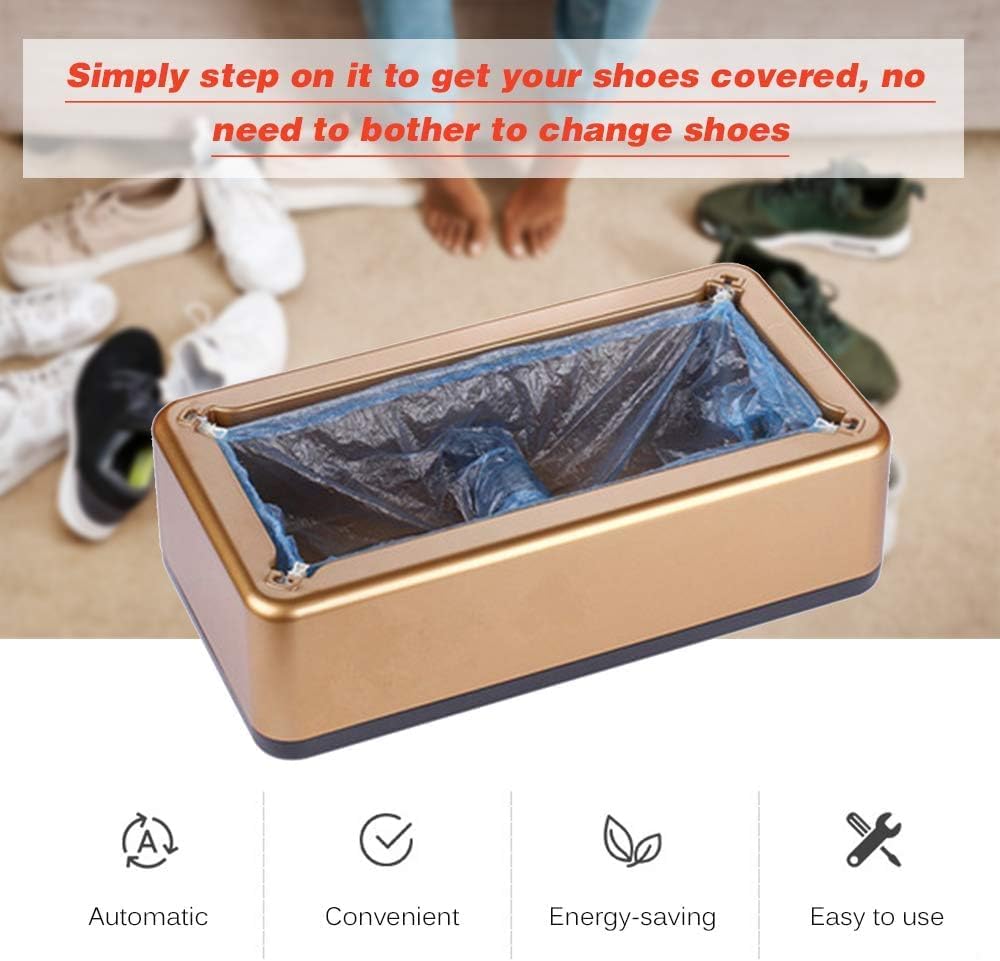 Automatic Shoe Cover Dispenser Machine | 100Pcs Shoe Covers Disposables | Shoe Covers Disposables Non-slip | Anti-Slip Durable Shoe Booties Cover Fits All for Home, Offices, Factory